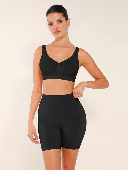 Seamless Mid-Waist Tummy Control Boyshorts