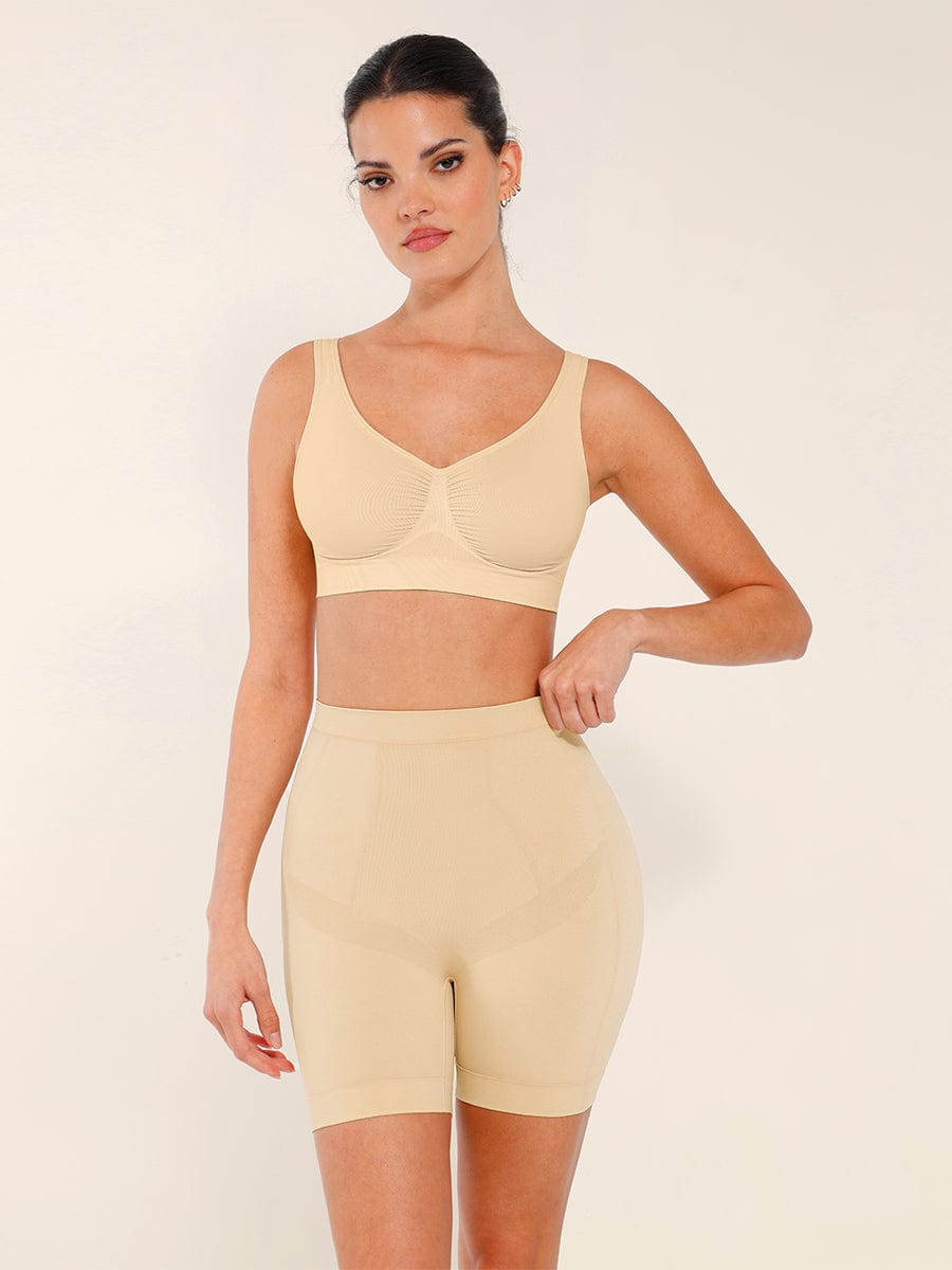 Seamless Mid-Waist Tummy Control Boyshorts