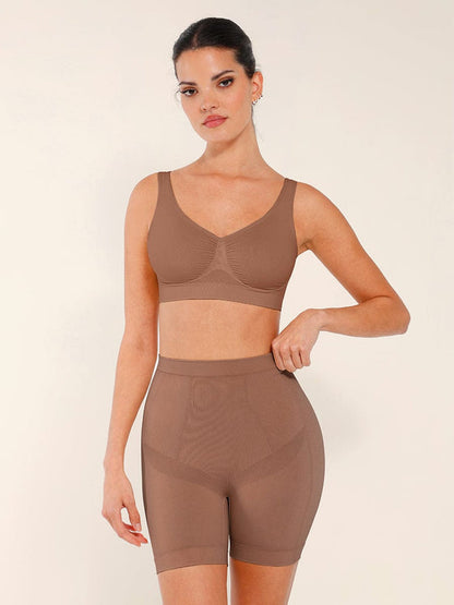 Seamless Mid-Waist Tummy Control Boyshorts
