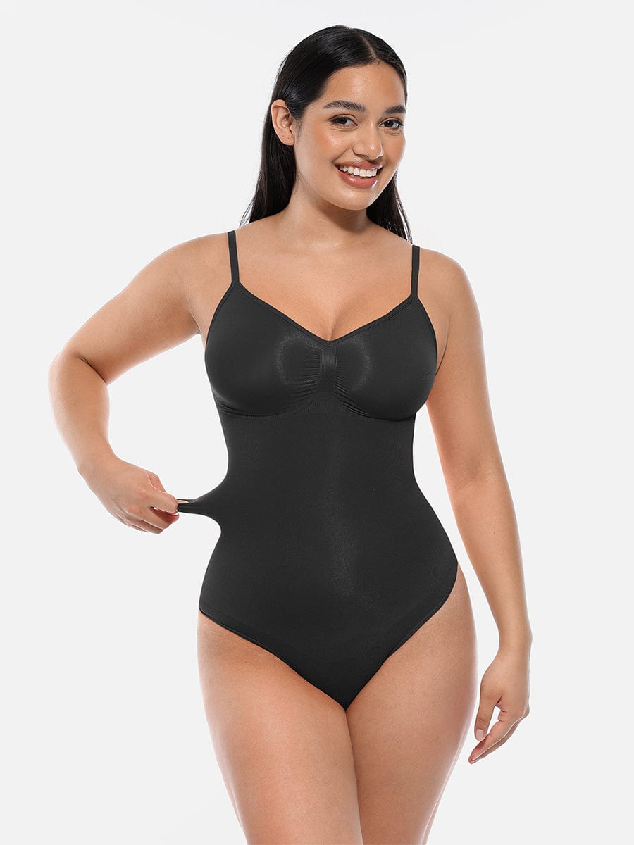 Seamless Covered-Bust Thong Bodysuit