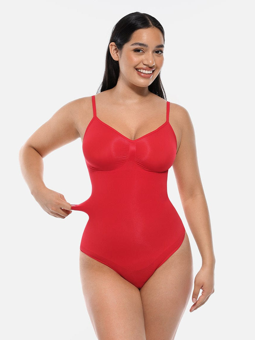Seamless Covered-Bust Thong Bodysuit