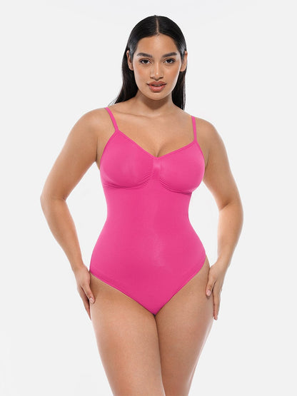 Seamless Covered-Bust Thong Bodysuit