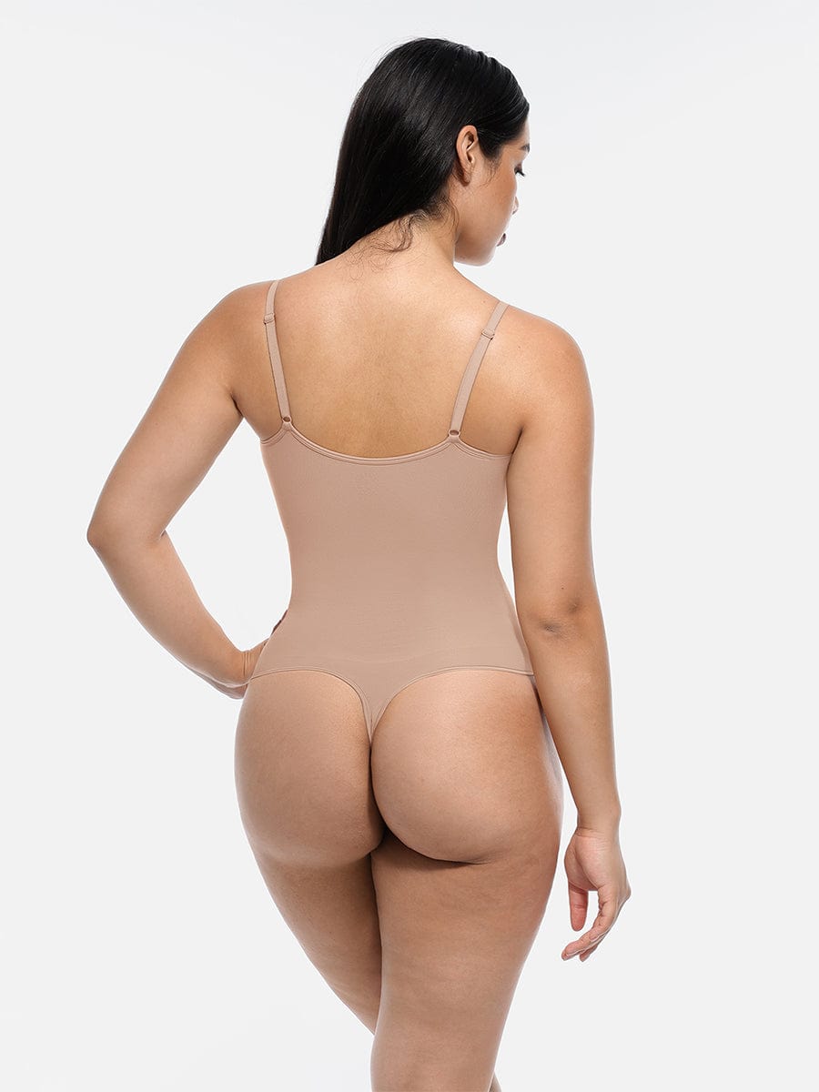 Seamless Covered-Bust Thong Bodysuit
