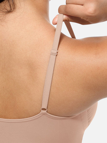 Seamless Covered-Bust Thong Bodysuit