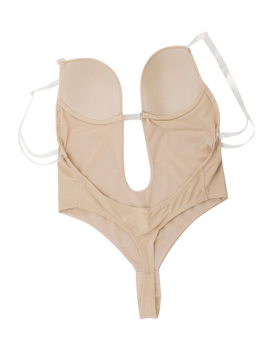 High-Waist Tummy Control Bodysuit with Nubuck Shoulder Straps