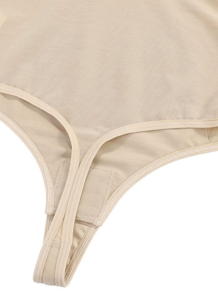 Plunge Low-Back Thong Bridal Shapewear Bodysuit