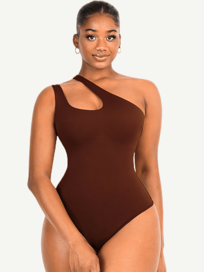 One-Shoulder Cut-Out Shapewear Bodysuit