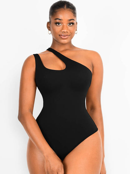 One-Shoulder Cut-Out Shapewear Bodysuit