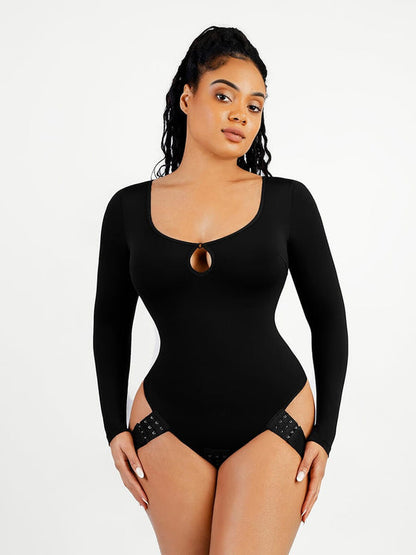 Scoop-Neck Butt-Lifting Shapewear Thong Bodysuit