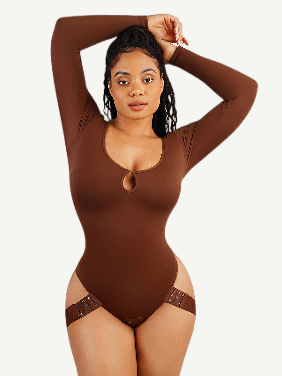 Scoop-Neck Butt-Lifting Shapewear Thong Bodysuit