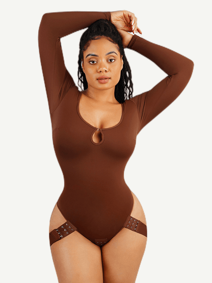 Scoop-Neck Butt-Lifting Shapewear Thong Bodysuit