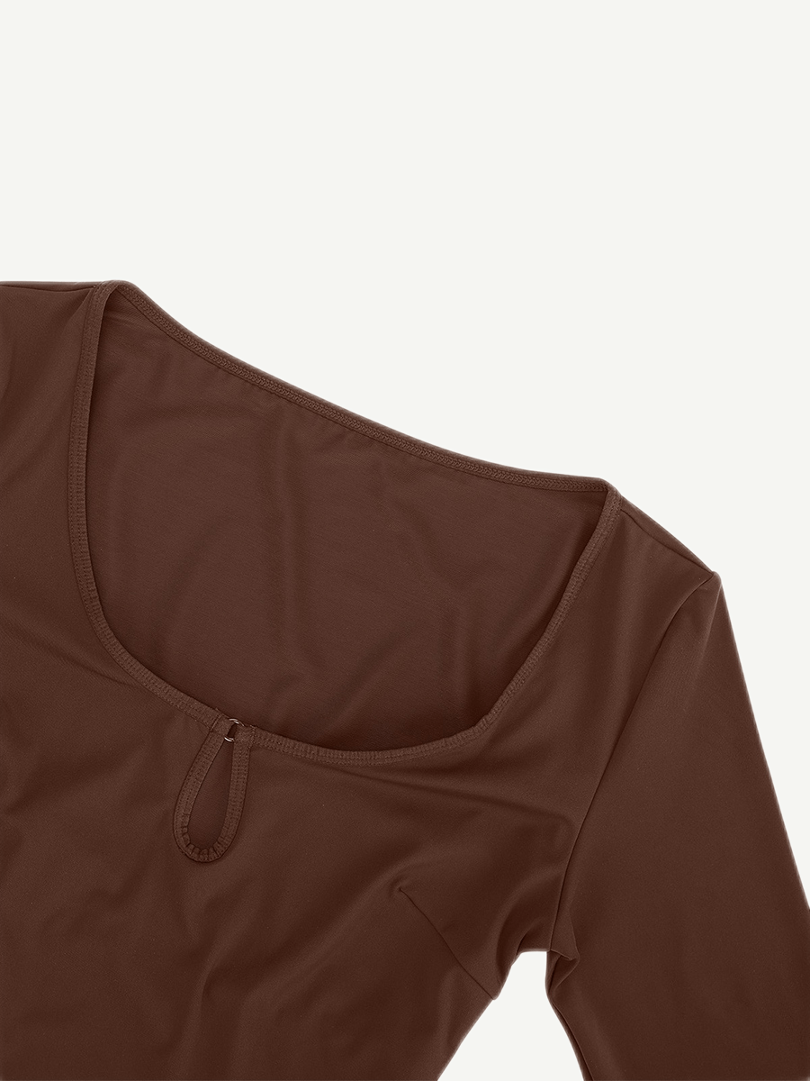 Scoop-Neck Butt-Lifting Shapewear Thong Bodysuit