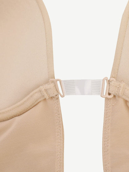 High-Waist Tummy Control Bodysuit with Nubuck Shoulder Straps