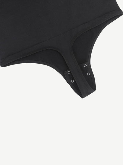 Seamless Diagonal-Neck Long-Sleeve Shaping Thong Bodysuit