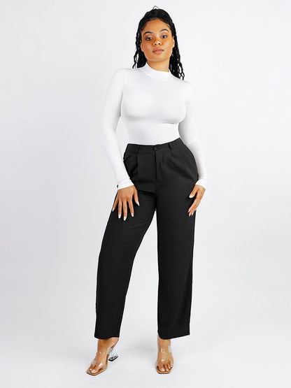 Eco-Friendly Seamless Turtleneck Long-Sleeve Thong Bodysuit