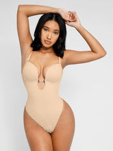 Elegant Low-Cut Backless Wedding Thong Bodysuit