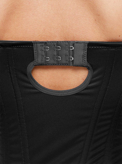 Deep V-Neck Thong Shapewear Bodysuit with Steel Support