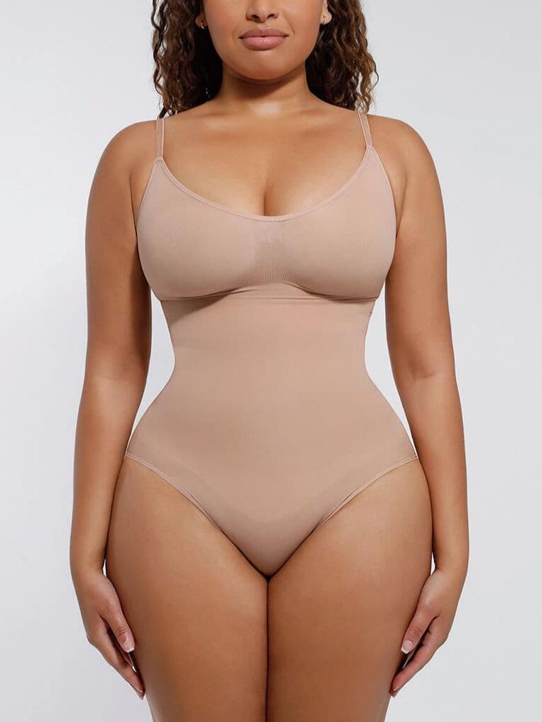 Seamless Covered-Bust Thong Bodysuit