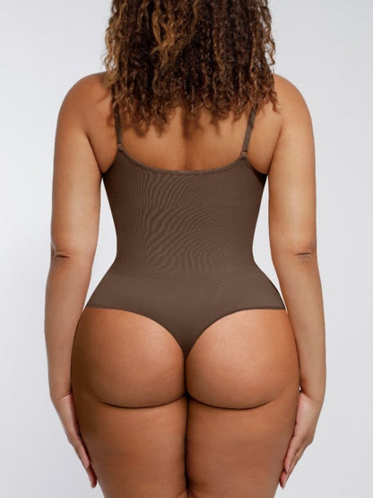 Seamless Covered-Bust Thong Bodysuit