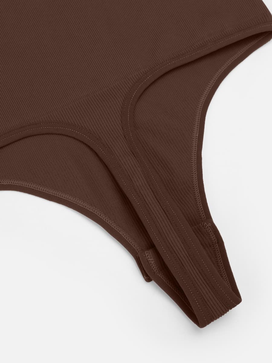 Seamless Long-Sleeve V-Neck Tummy Control Bodysuit
