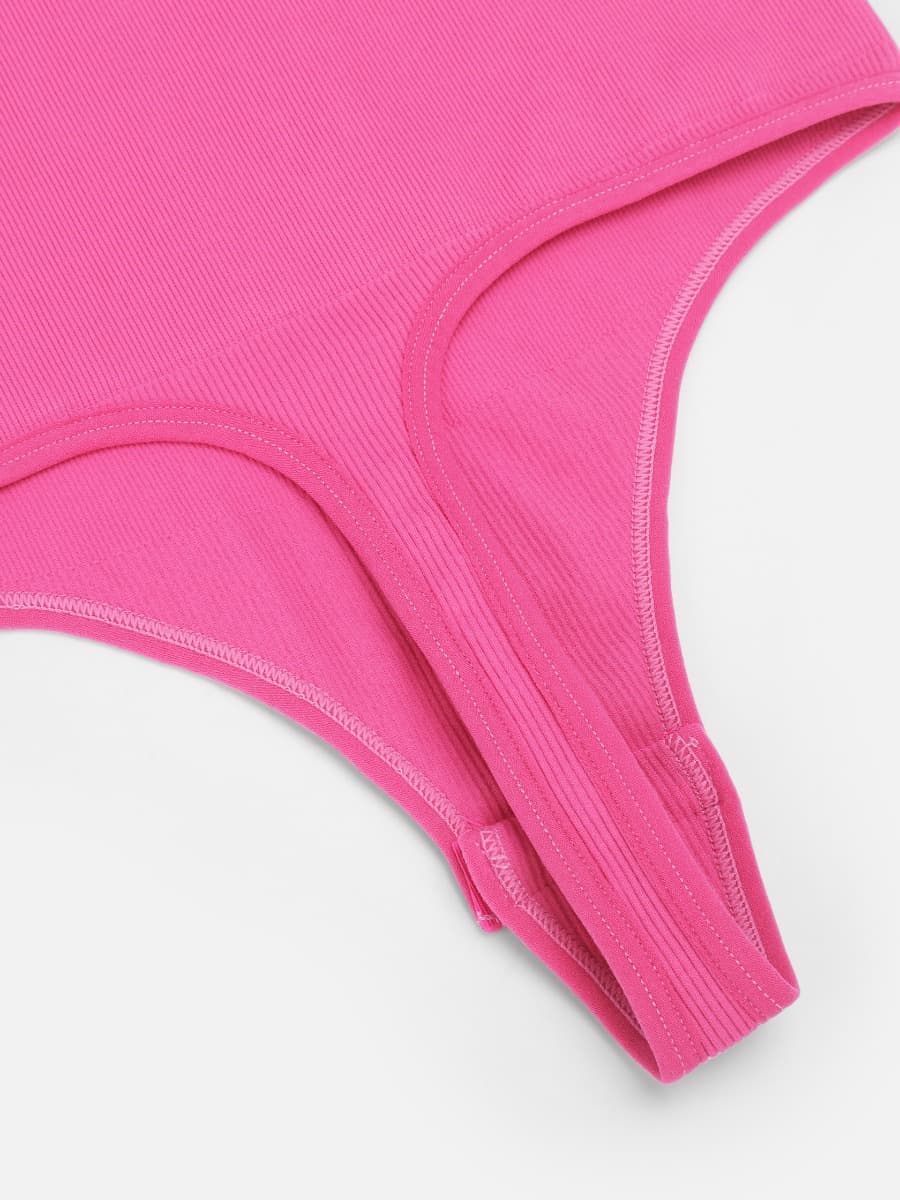 Seamless Long-Sleeve V-Neck Tummy Control Bodysuit