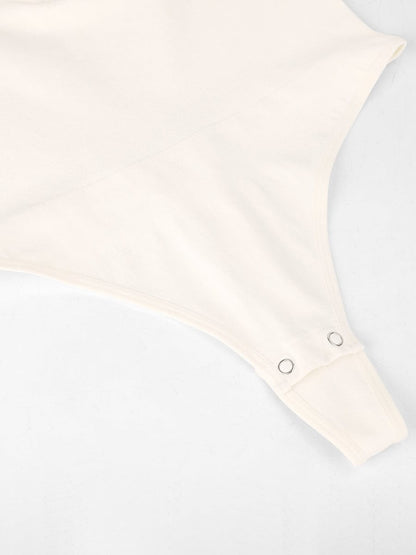 Seamless Long-Sleeve Zipper Thong Bodysuit