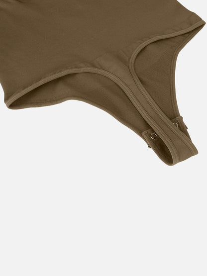 Seamless Long-Sleeve Zipper Thong Bodysuit