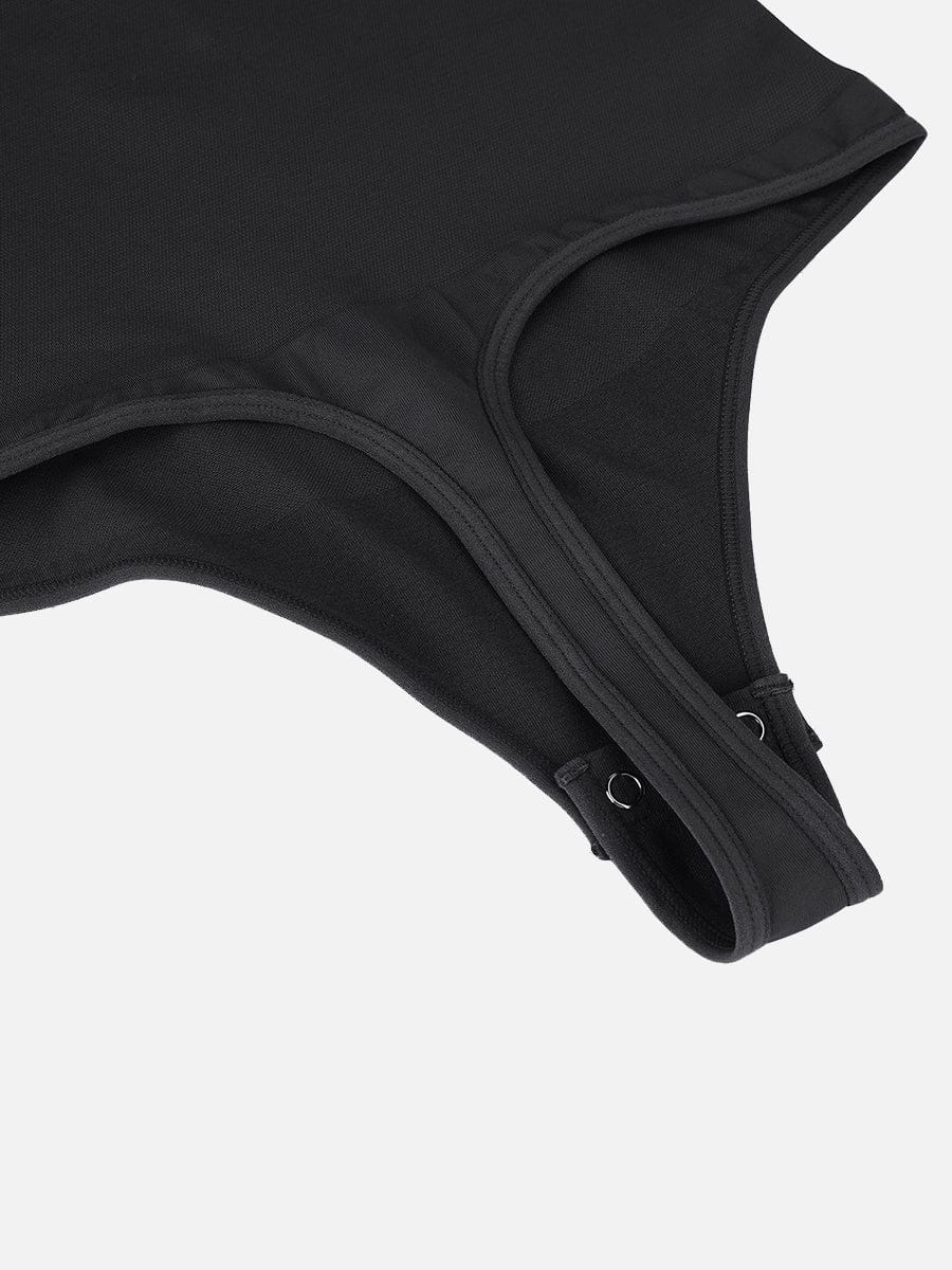 Seamless Long-Sleeve Zipper Thong Bodysuit