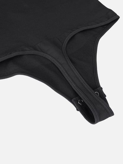 Seamless Long-Sleeve Zipper Thong Bodysuit