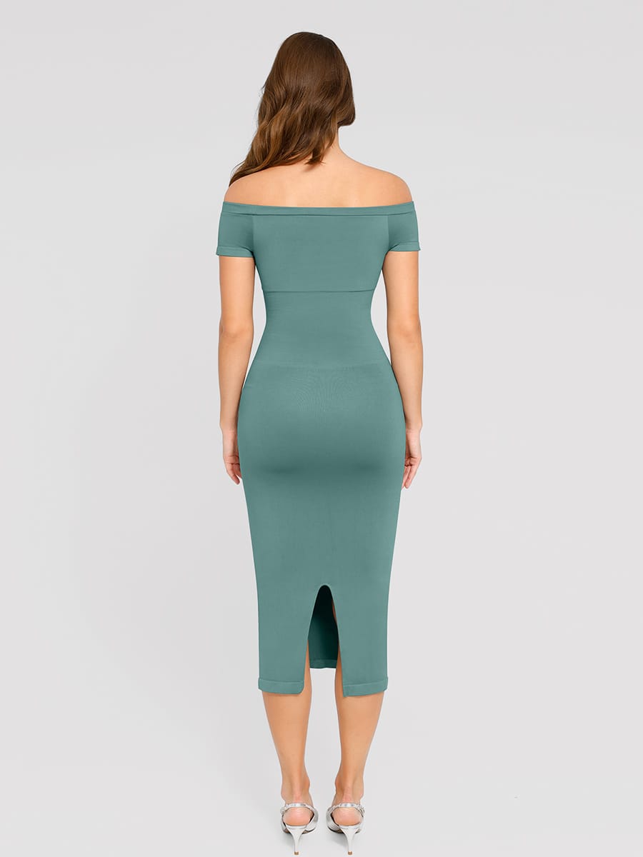Eco-Friendly Seamless Short-Sleeve Outerwear Dress