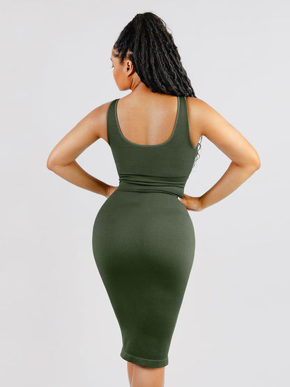 Eco-Friendly Seamless Deep V-Neck Shaping Dress