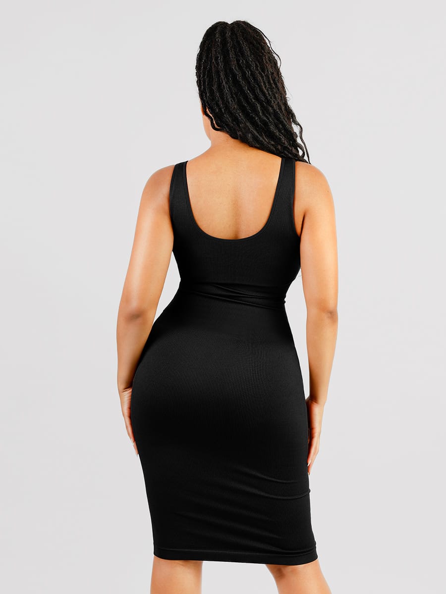 Eco-Friendly Seamless Deep V-Neck Shaping Dress