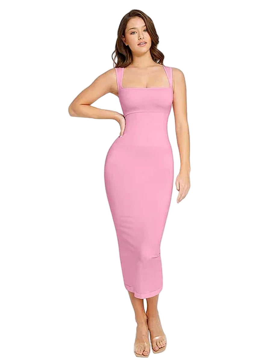 Women Eco-friendly Seamless 360° Waist Control Spaghetti Strap Suspender Long Skirt