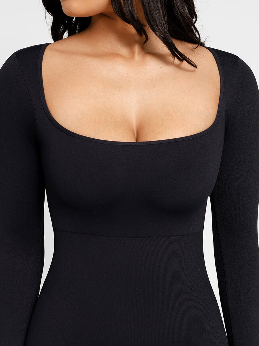 Seamless Inverted T-Shoulder Flared Jumpsuit