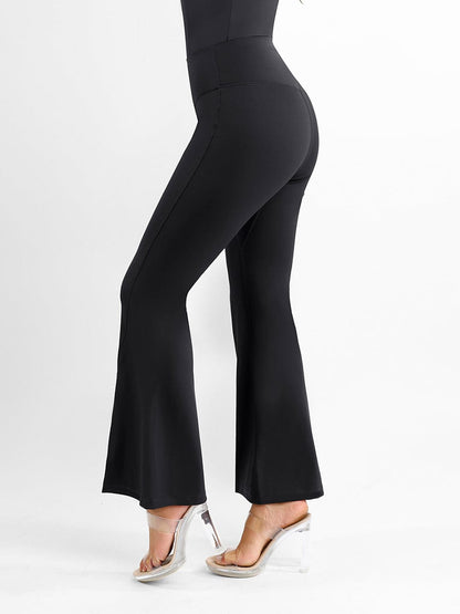 High-Rise Tummy Control Split-Hem Flared Shaping Pants