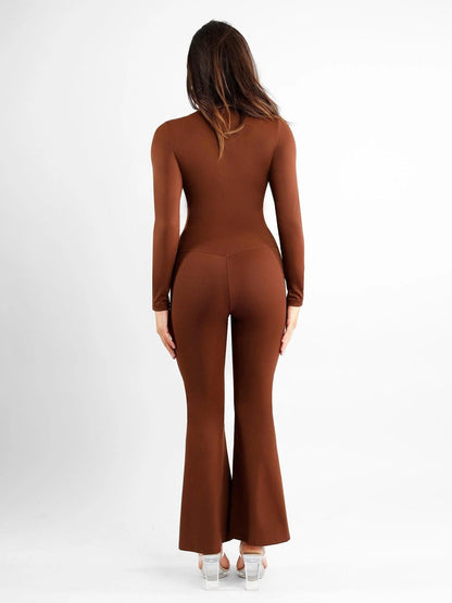 High-Rise Tummy Control Split-Hem Flared Shaping Pants