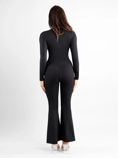 High-Rise Tummy Control Split-Hem Flared Shaping Pants