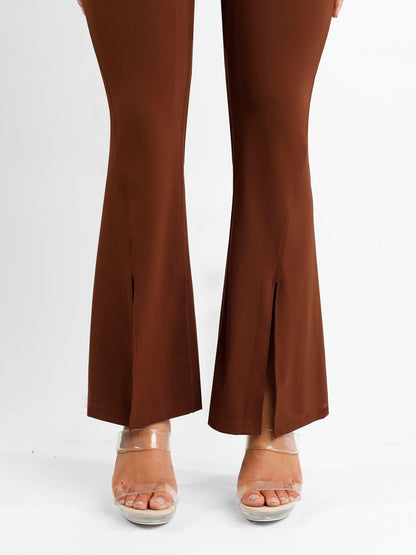 High-Rise Tummy Control Split-Hem Flared Shaping Pants