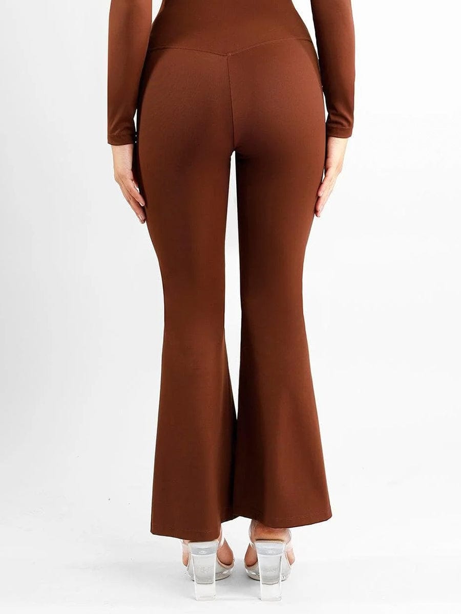High-Rise Tummy Control Split-Hem Flared Shaping Pants