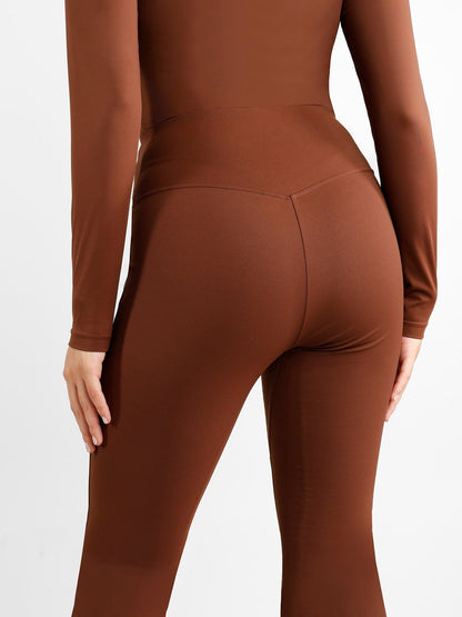 High-Rise Tummy Control Split-Hem Flared Shaping Pants