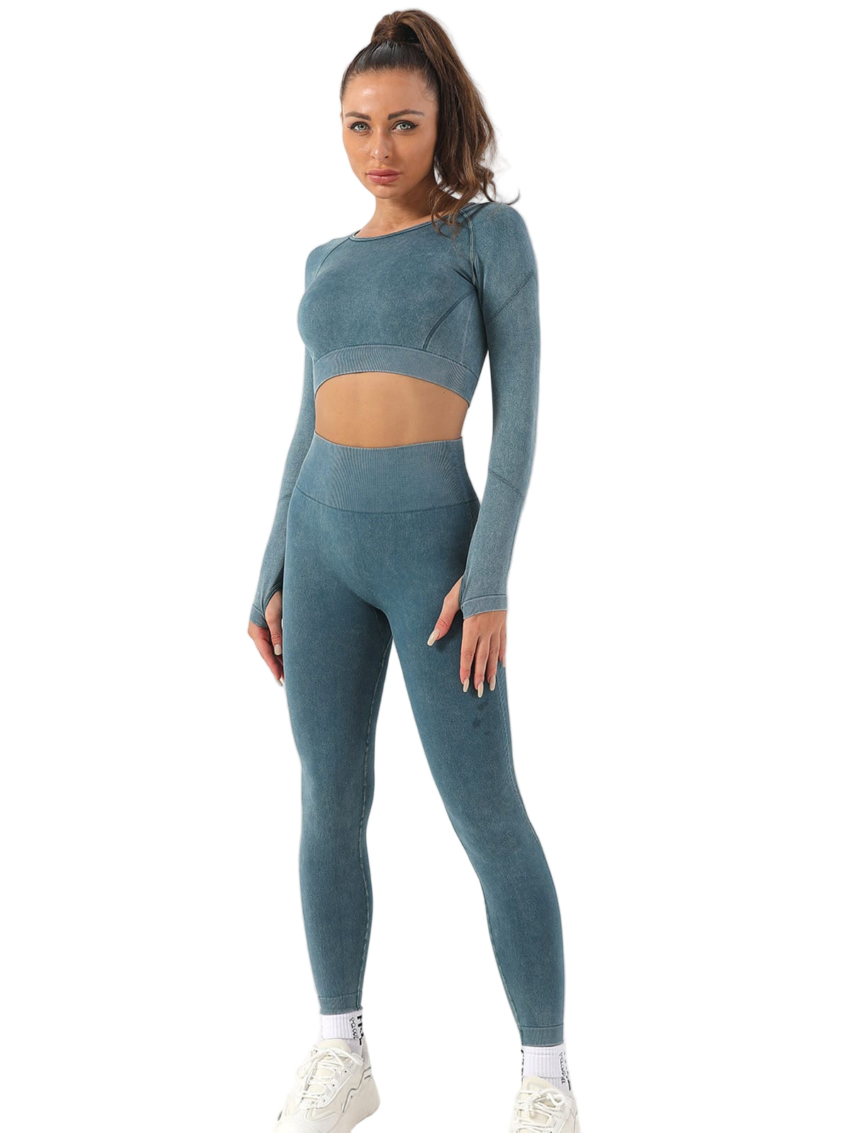 Wholesale New Fashion 2 Piece High Waist Butt Lifter Yoga Set Breathable Wicking Activewear