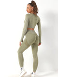 Wholesale New Fashion 2 Piece High Waist Butt Lifter Yoga Set Breathable Wicking Activewear