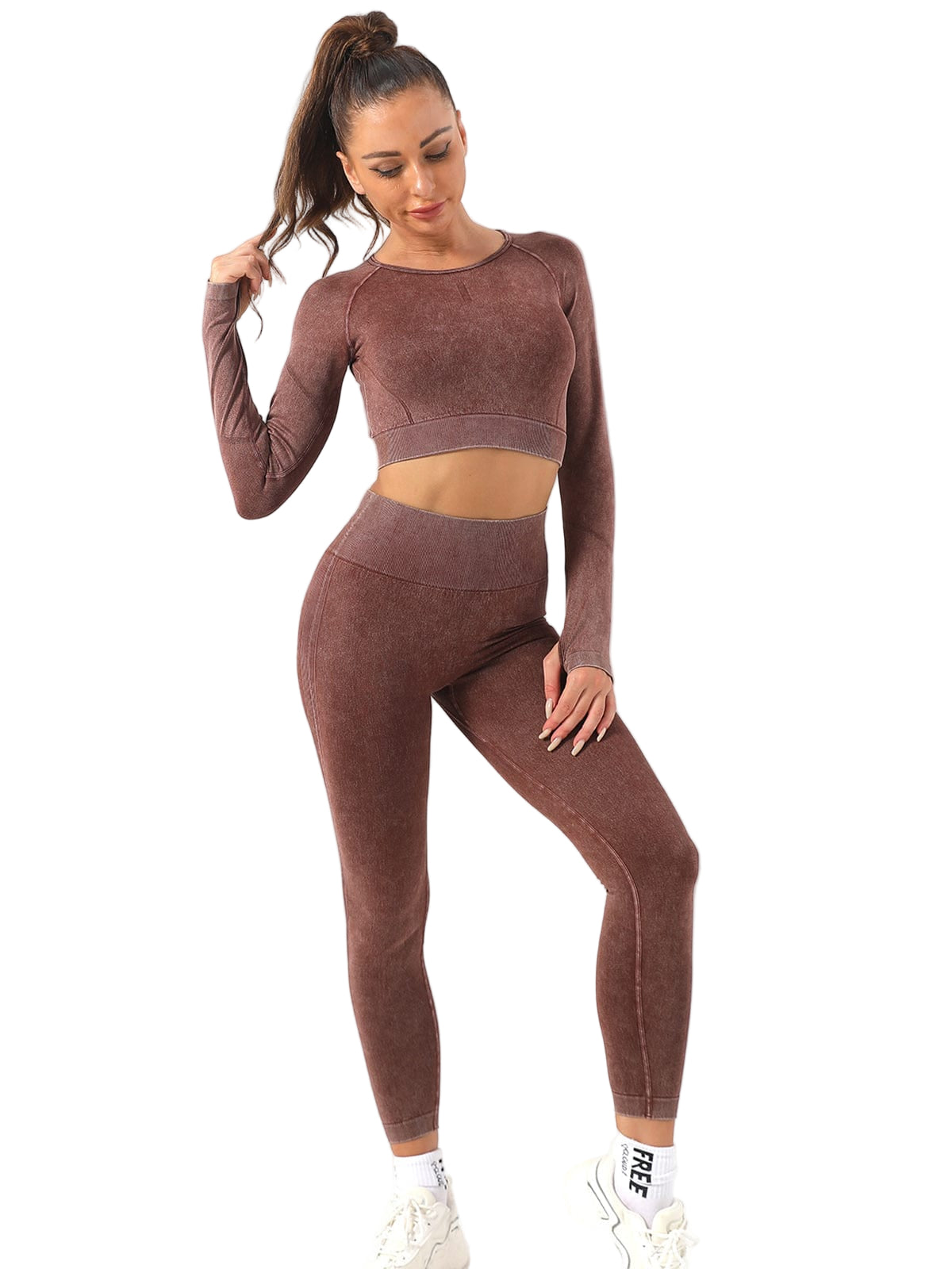 Wholesale New Fashion 2 Piece High Waist Butt Lifter Yoga Set Breathable Wicking Activewear
