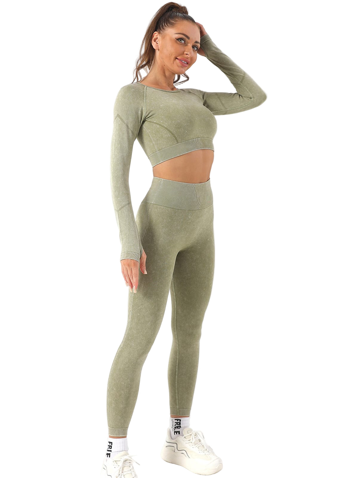 Wholesale New Fashion 2 Piece High Waist Butt Lifter Yoga Set Breathable Wicking Activewear