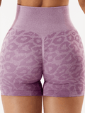 Wholesale Seamless Leopard Print Slim Yoga Shorts