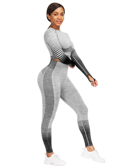[USA Warehouse]Wholesale Full Length Sport Suit Crop High Waist