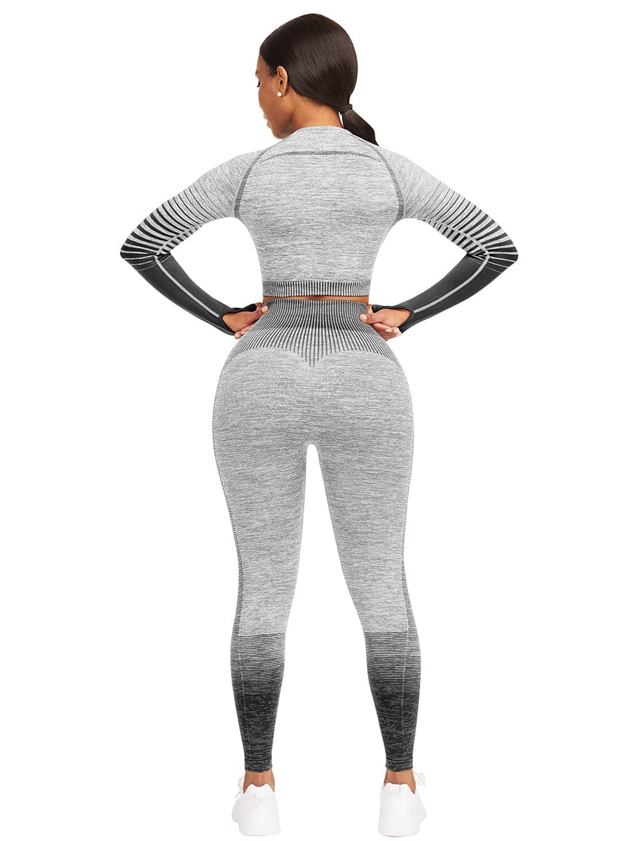[USA Warehouse]Wholesale Full Length Sport Suit Crop High Waist
