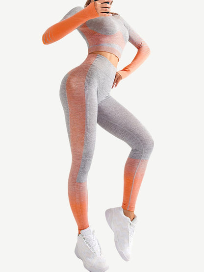 [USA Warehouse]Wholesale Full Length Sport Suit Crop High Waist