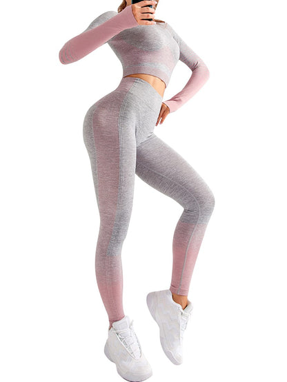 [USA Warehouse]Wholesale Full Length Sport Suit Crop High Waist