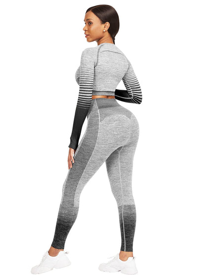 [USA Warehouse]Wholesale Full Length Sport Suit Crop High Waist